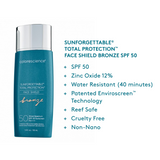 SUNFORGETTABLE TOTAL PROTECTION FACE SHIELD BRONZE SPF 50